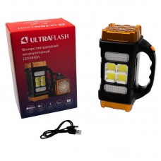 Фонарь LED38100 аккум.черн./охра 76LED+4COB,4 реж, Туре-С, пласт. кор. Ultraflash